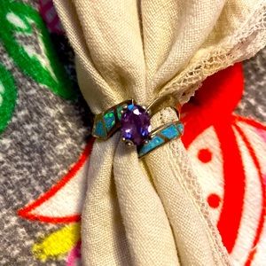 Amethyst and Opal Ring